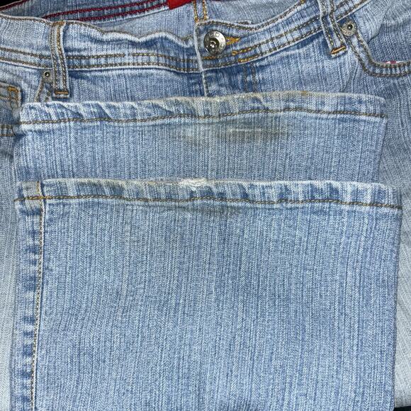 Y2K GLO Jeans Mid Rise Flare Bootcut Light Wash Size 11 Vintage Trashy Grunge - Picture 9 of 9